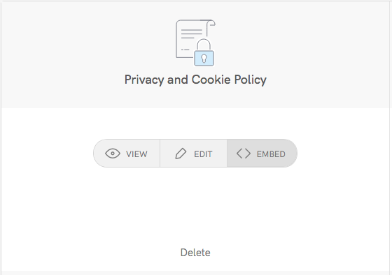 Bouton d'intégration pour le Générateur de Politique de Confidentialité et de Cookies