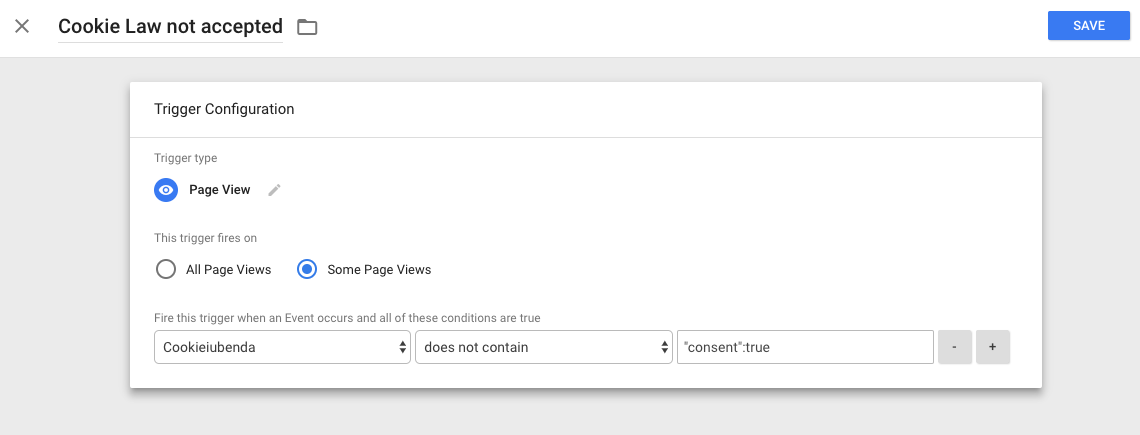 Activar configuración excepción de cookie GTM
