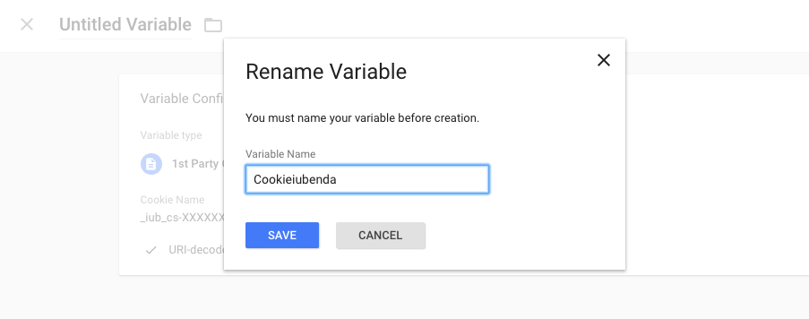 Nombra la variable