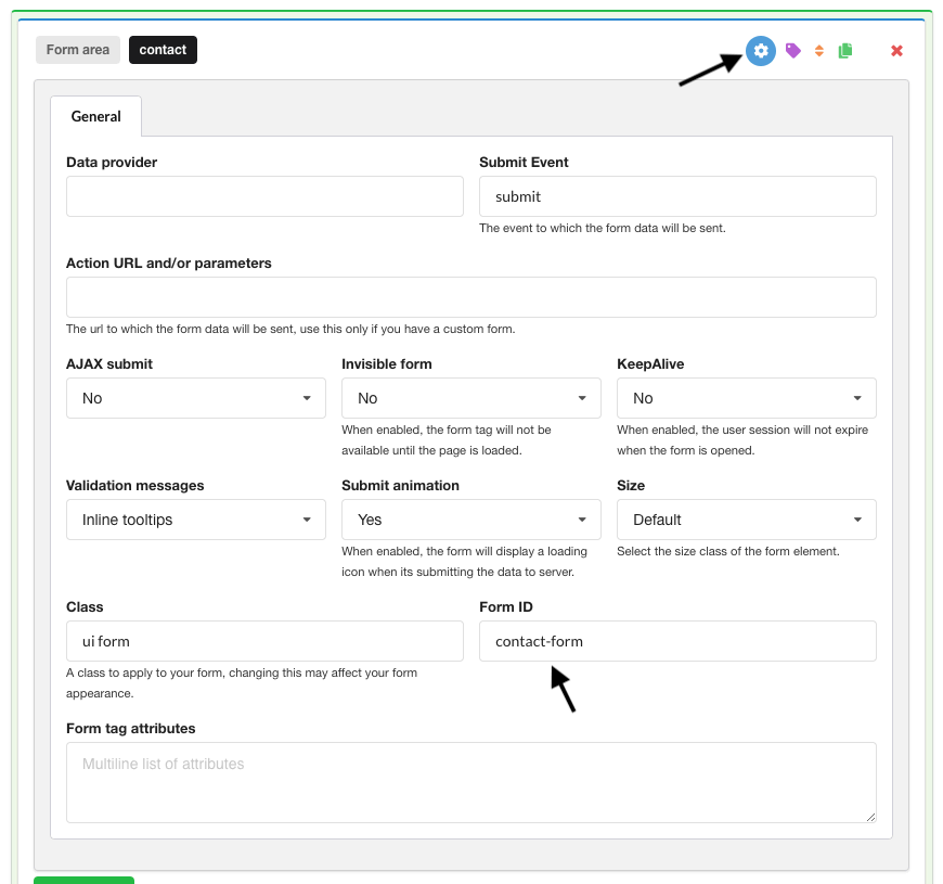 ChronoForms para Joomla! - Configuração de formulário