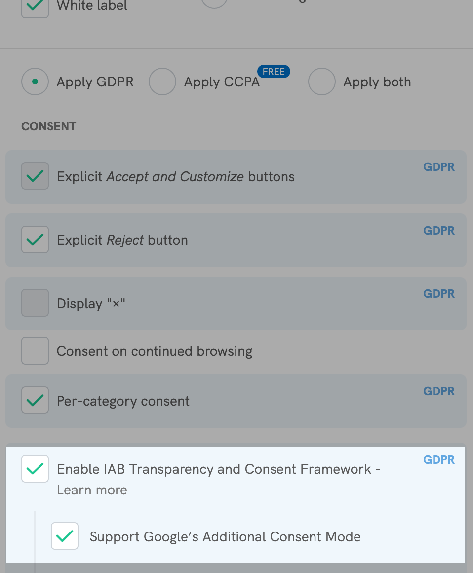 IAB Transparency and Consent Framework v2.0 aktivieren