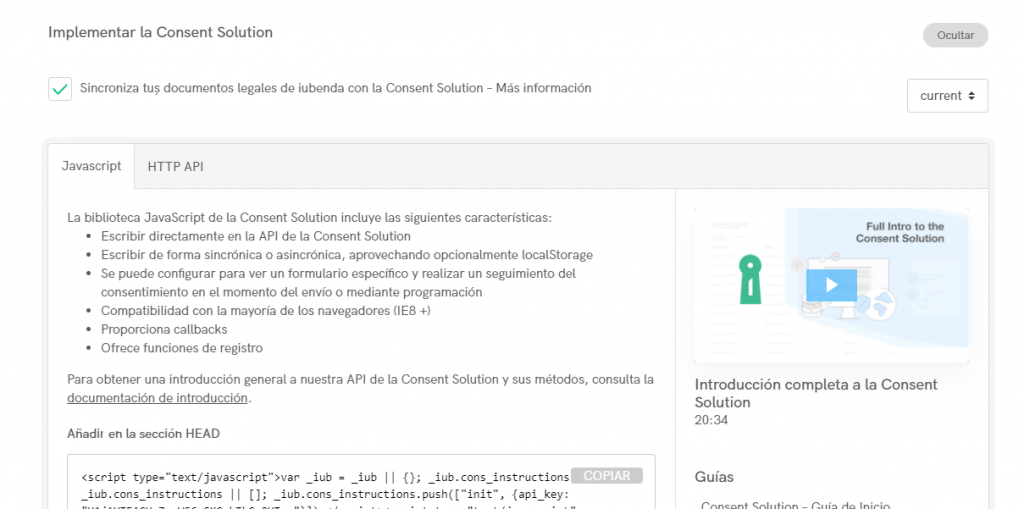 Implementar la Consent Database