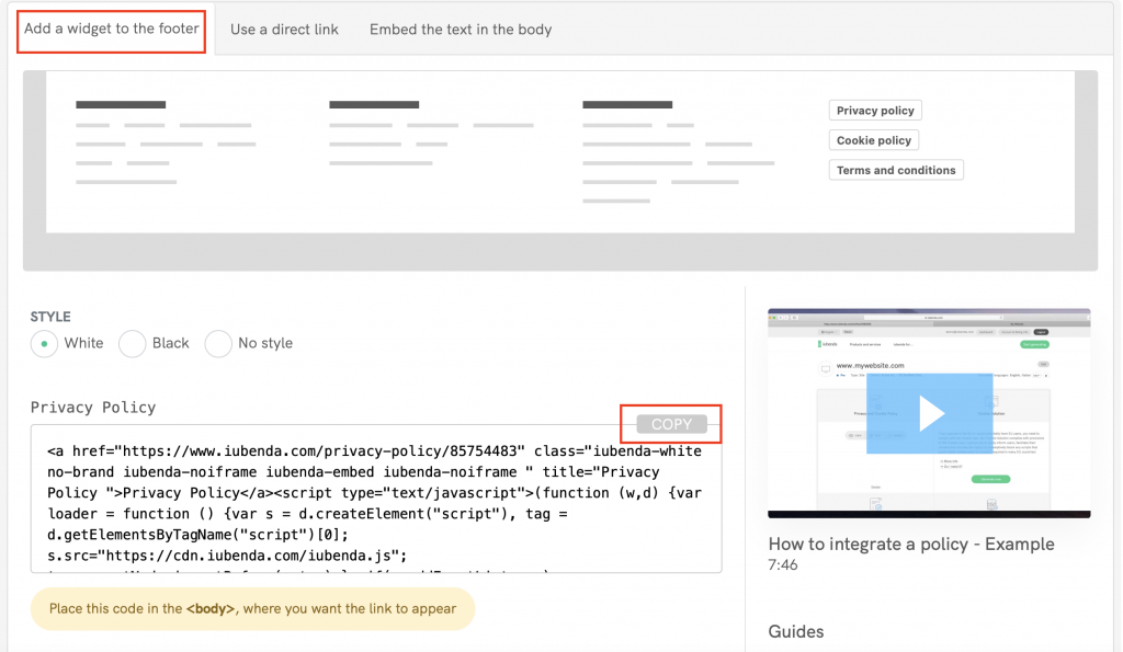 Comment ajouter une politique de confidentialité sur Weebly