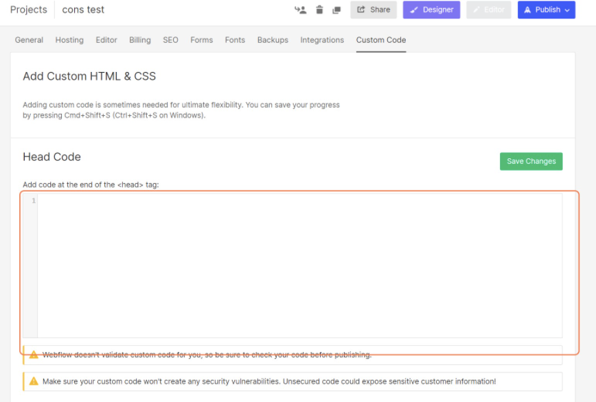 Consent Solution für Webflow