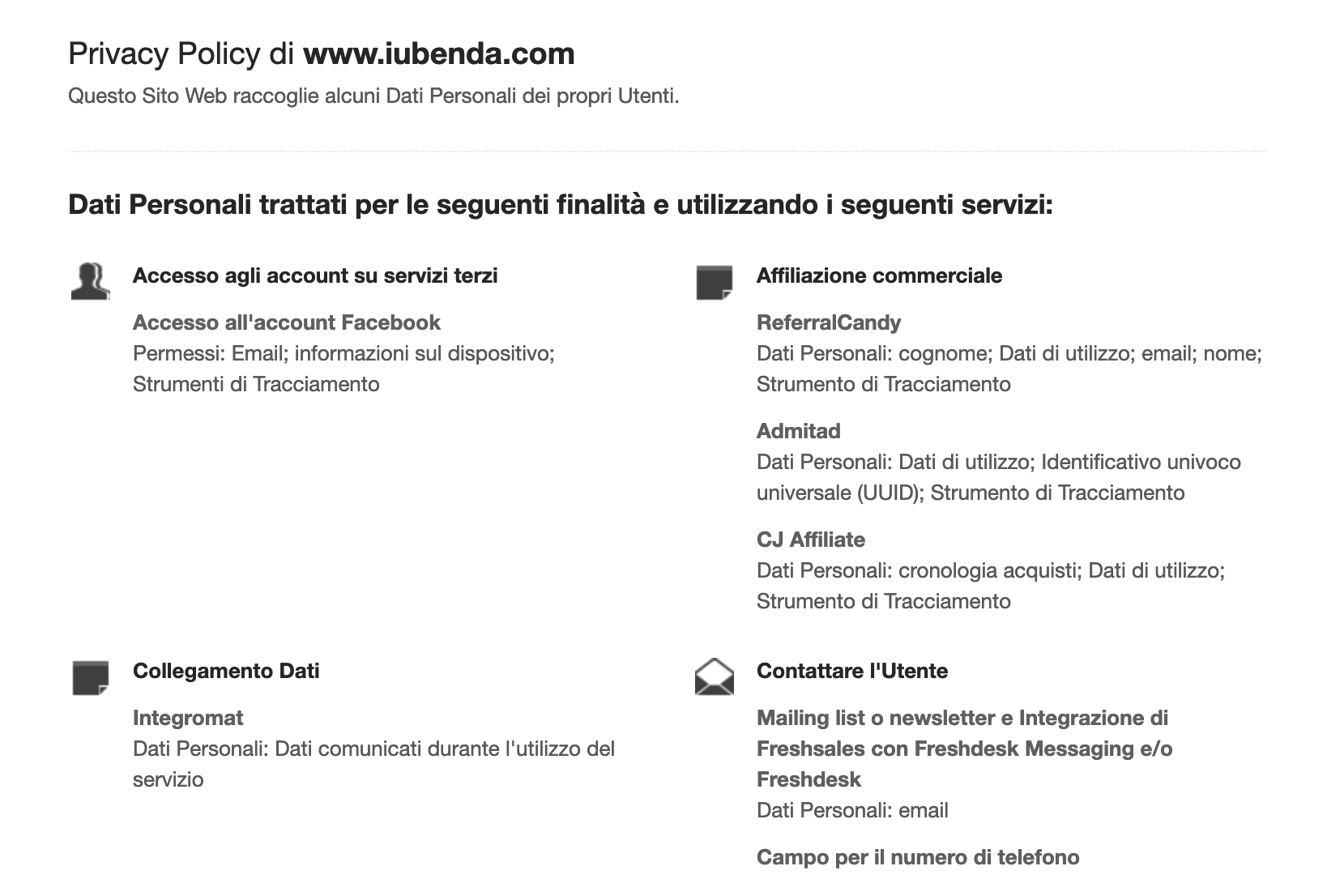 informativa sulla privacy