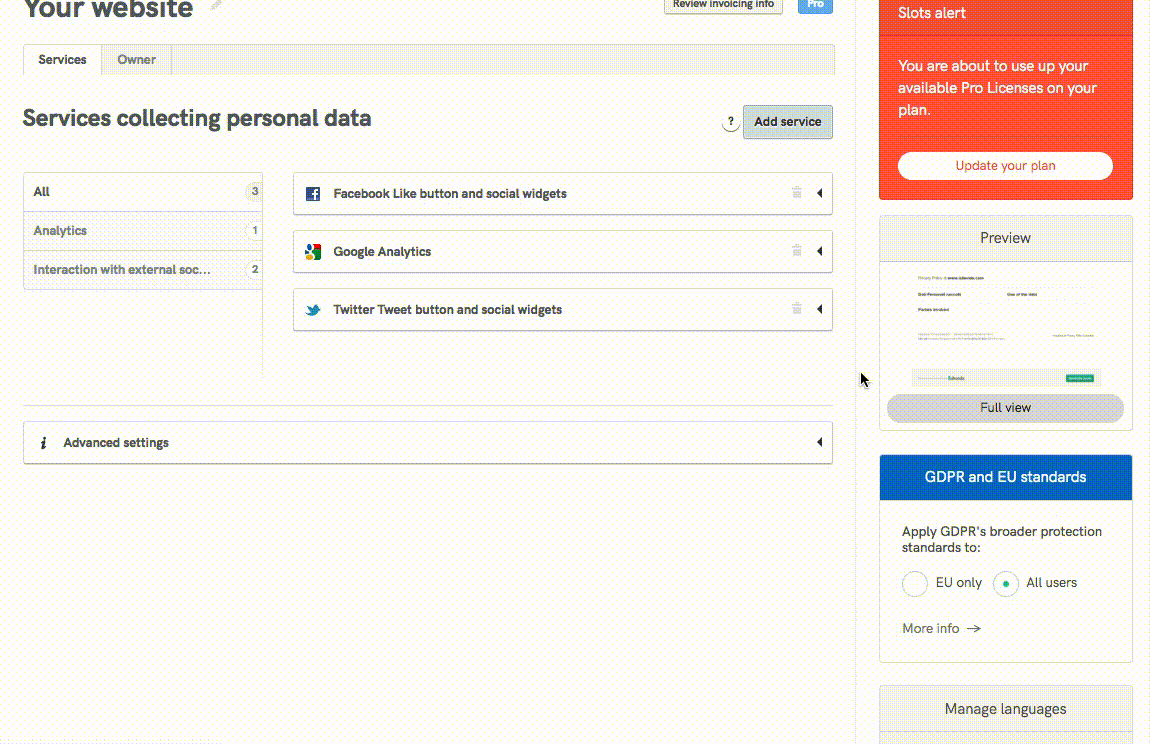 Adicione um ou mais idiomas aos seus documentos