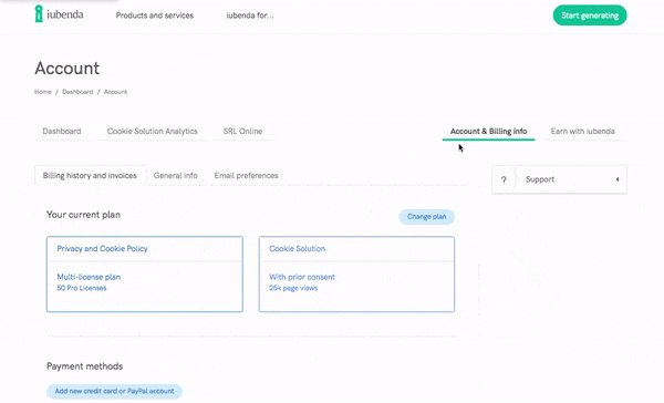 Como excluir sua conta da iubenda
