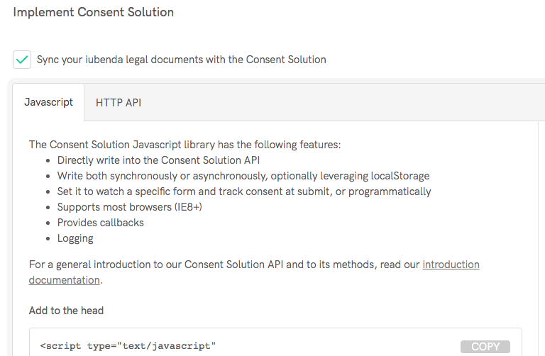 Integrar-captura de tela Consent Solution