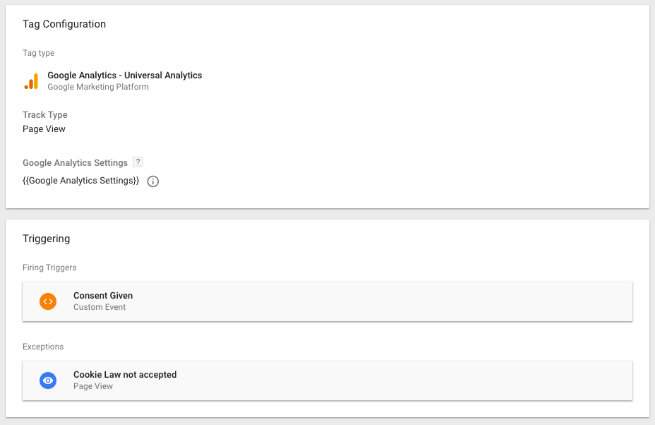 GTM balise avec exception Cookie Law not accepted