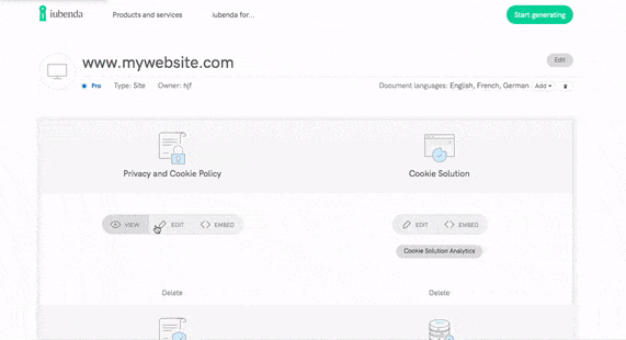 Ativar política de cookies
