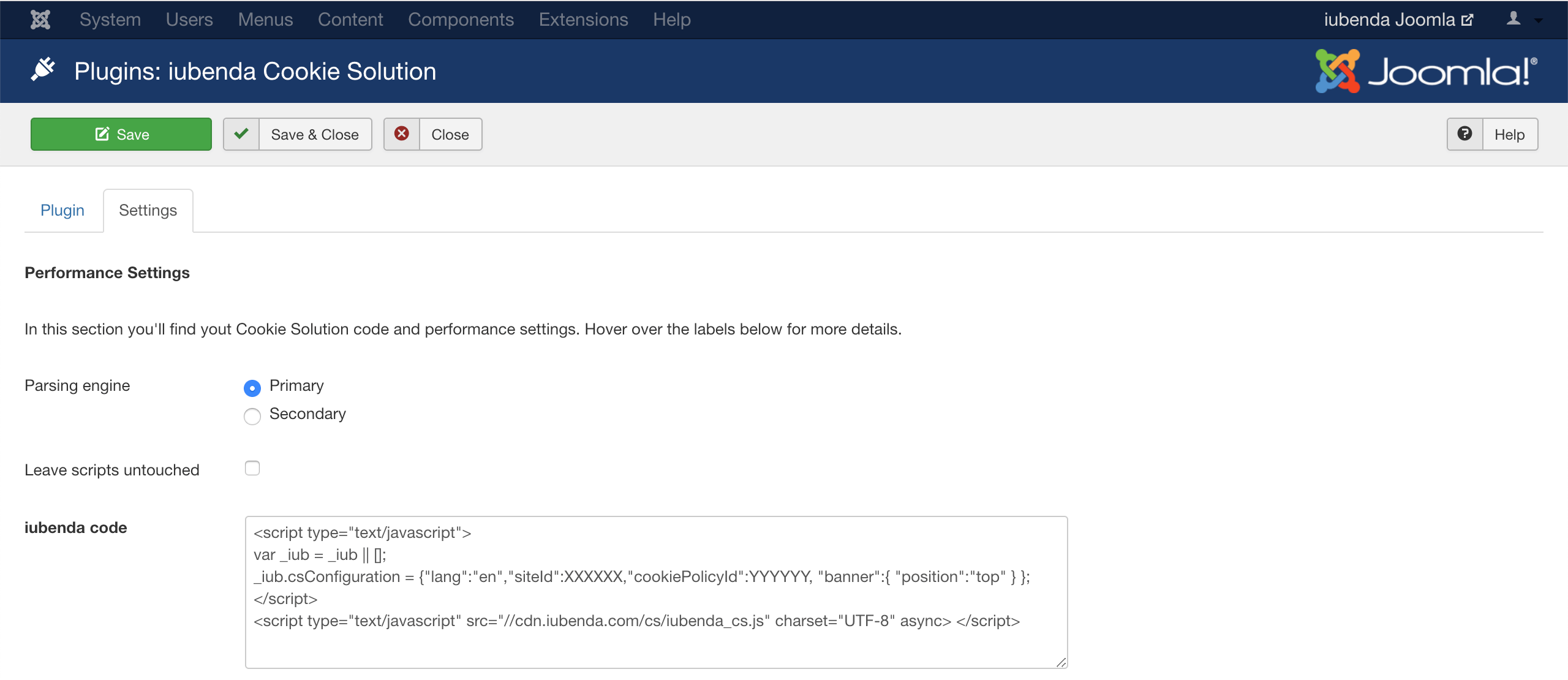 Privacy Controls and Cookie Solution - Joomla! plugin