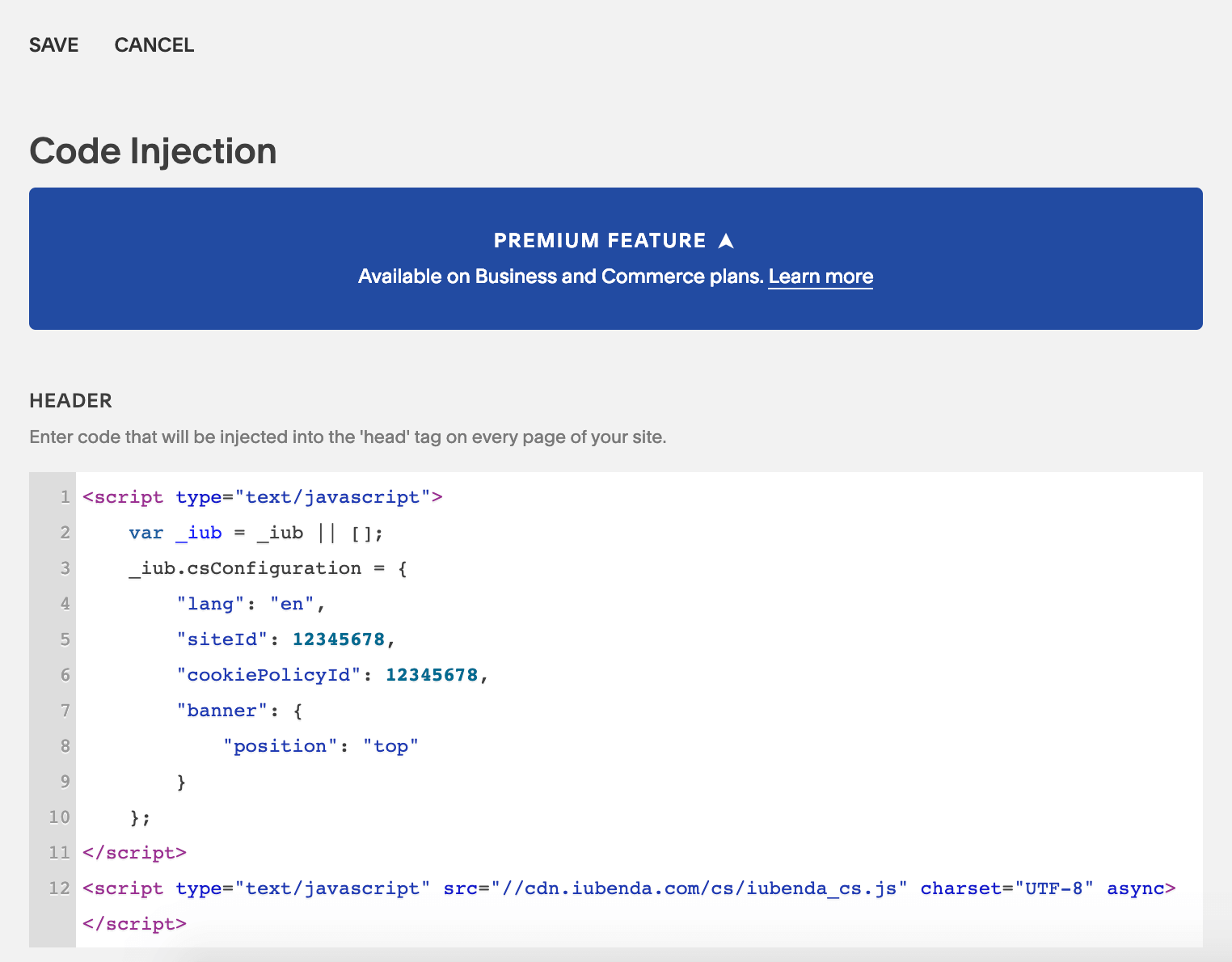 Squarespace – Cookie-Lösung