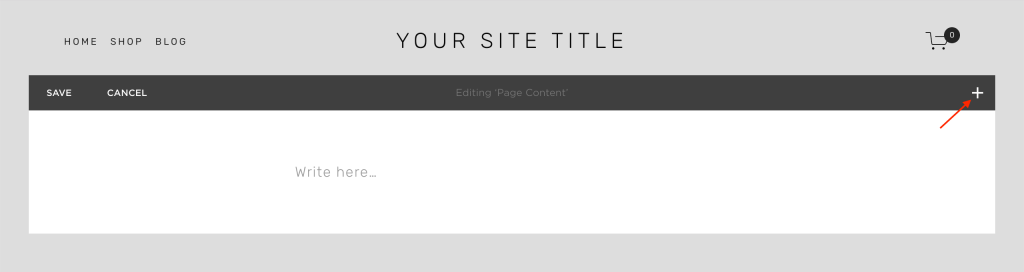 Squarespace - Add content block