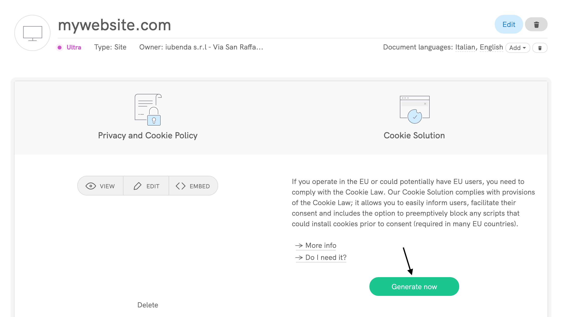 Cookie Solution - Generate your cookie banner