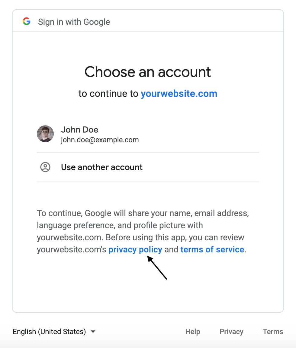 Écran de consentement Google OAuth