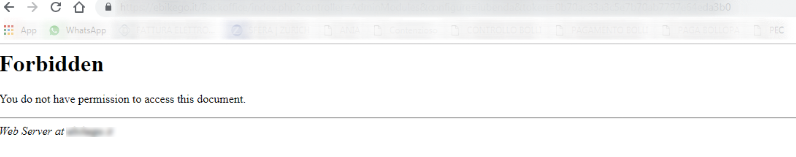 PrestaShop forbidden error