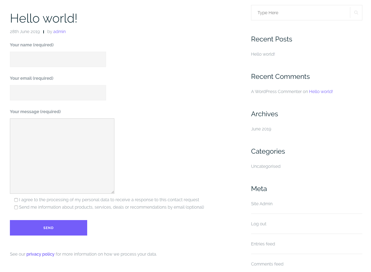 Contact Form 7 left aligned