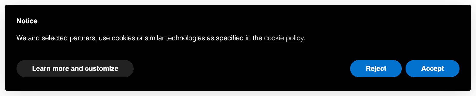 Cookie banner example