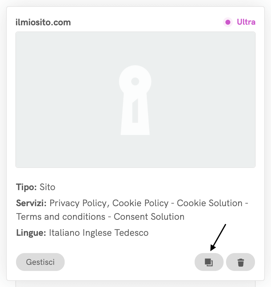 Crea una copia di un sito esistente