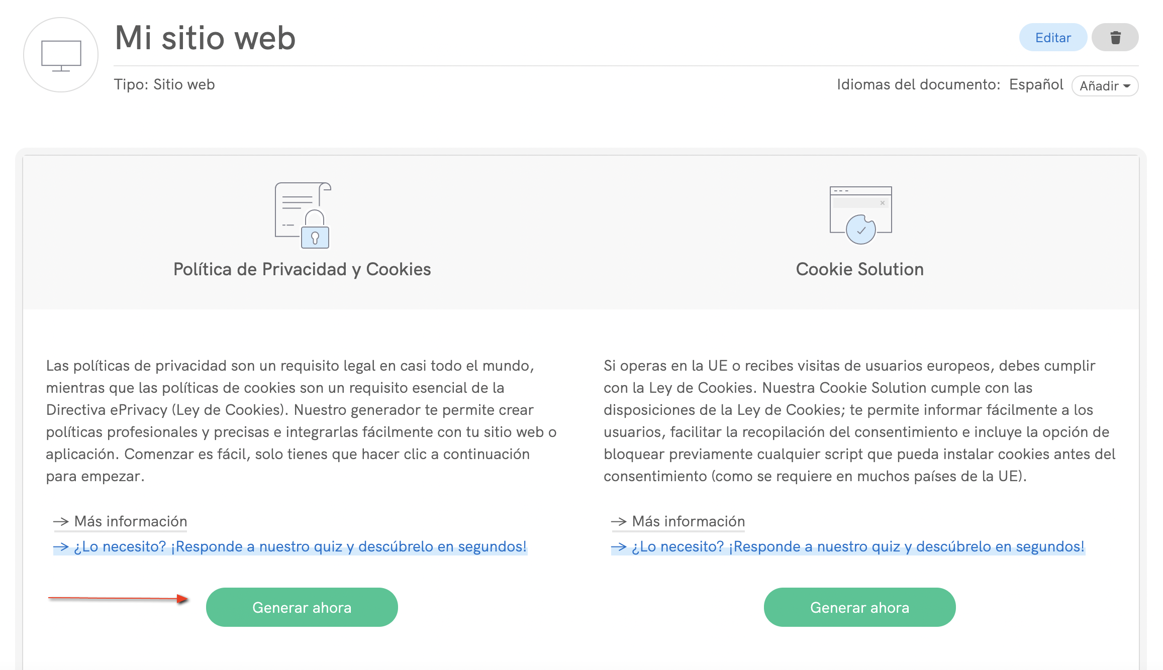 iubenda: Generador de Políticas de Privacidad y Cookies