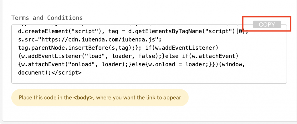 How to add Terms and Conditions on HubSpot