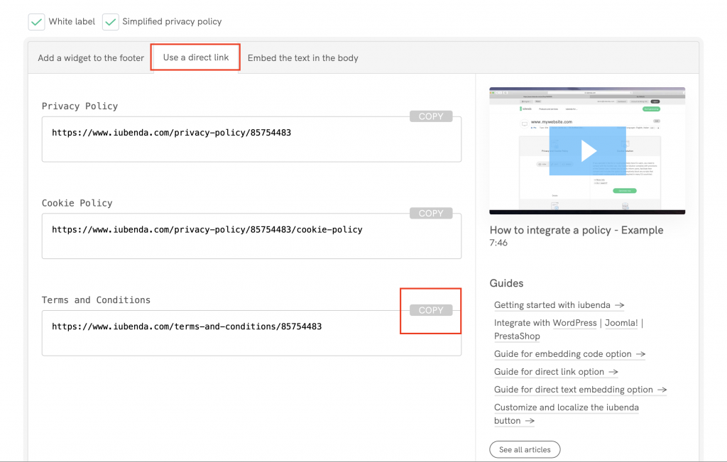 How to add Terms and Condition on Amazon