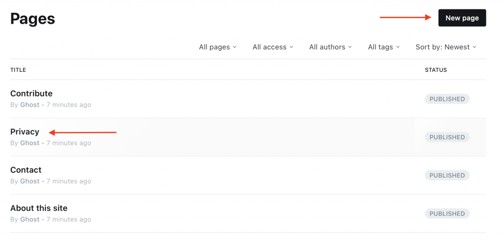 Wie man AGBs auf Ghost einfügt