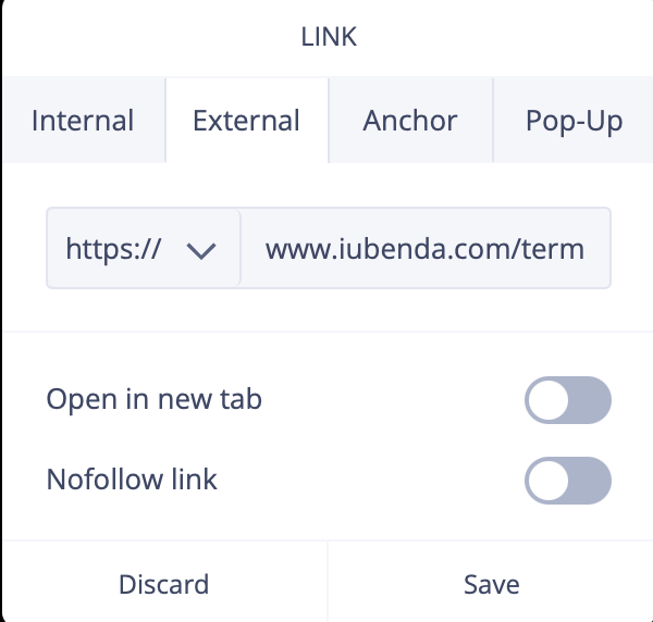Como adicionar termos e condições no Ucraft