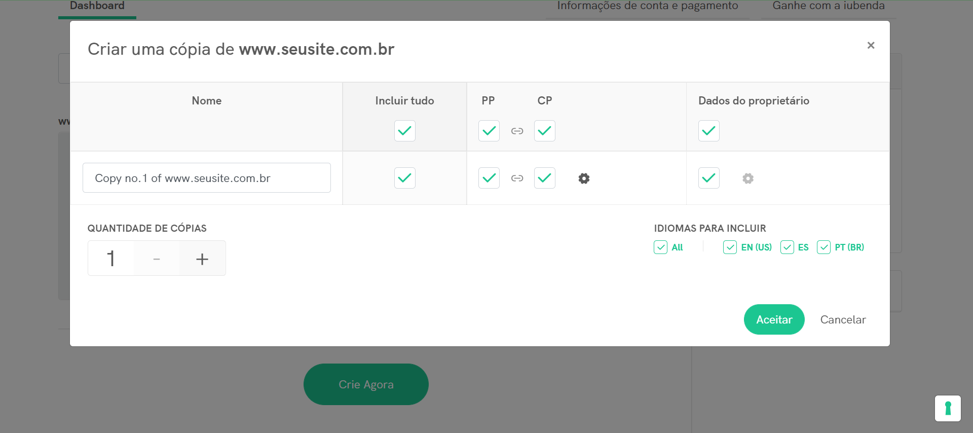 Duplique um site existente