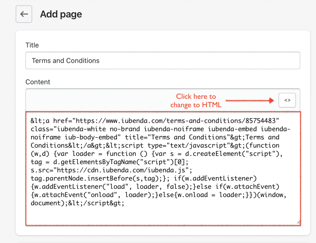 Wie man AGBs auf Shopify einfügt
