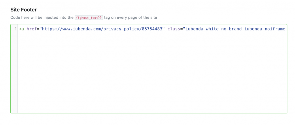 Wie man eine Datenschutzerklärung in Ghost einfügt