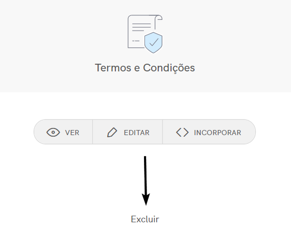 Termos e Condições – Excluir