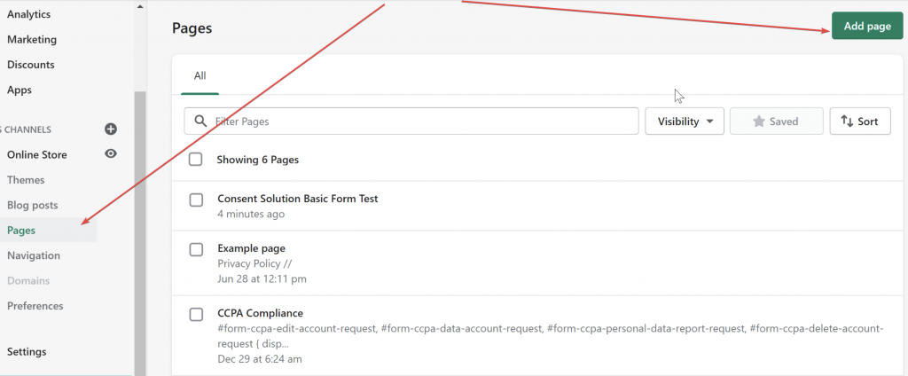 Cómo agregar la Consent Database en Shopify