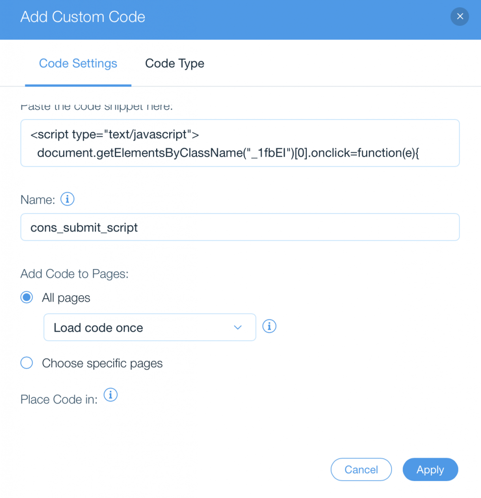 Consent Solution for Wix