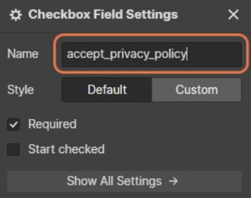 Consent Database para Webflow