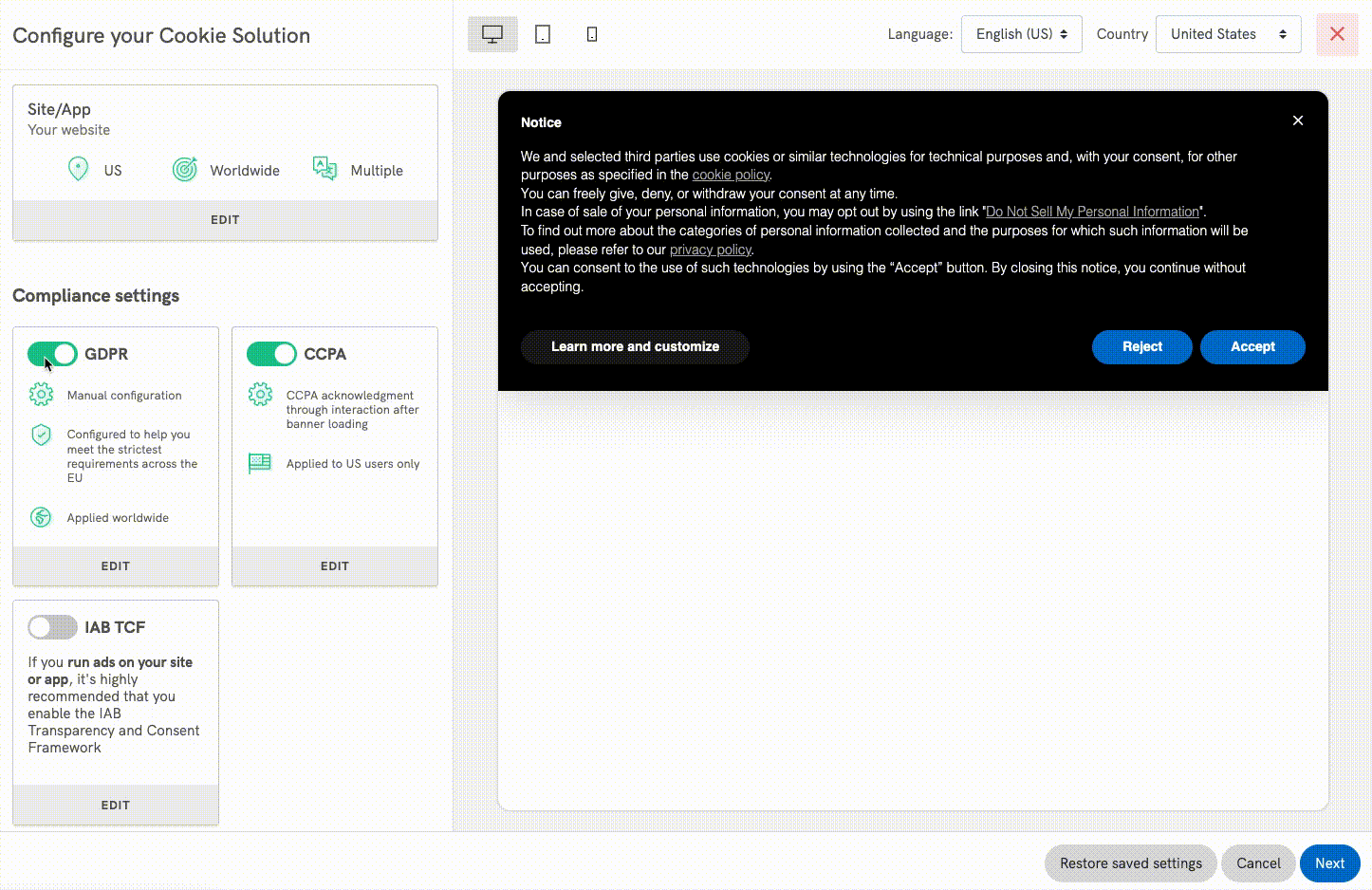 alleen ccpa wereldwijd toepassen