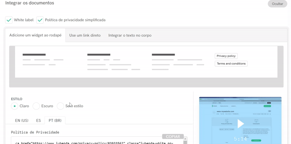 nenhuma opção de estilo para mudar botão em texto simples