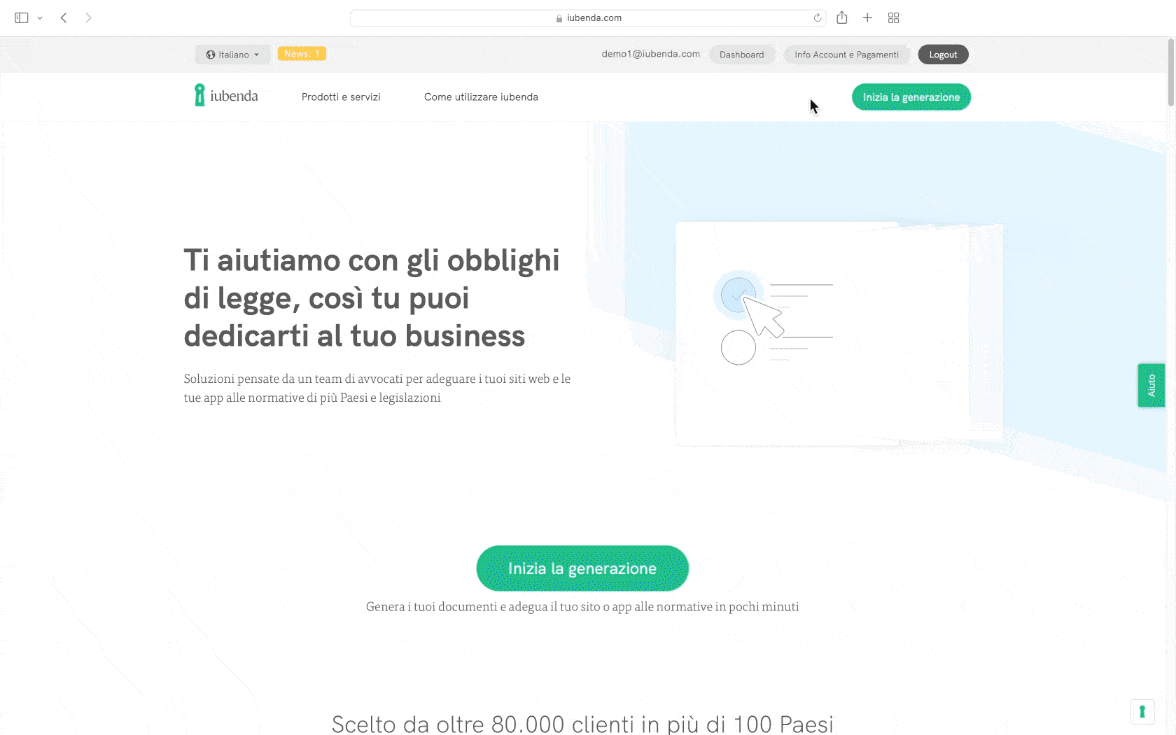 Rinnovare piano iubenda