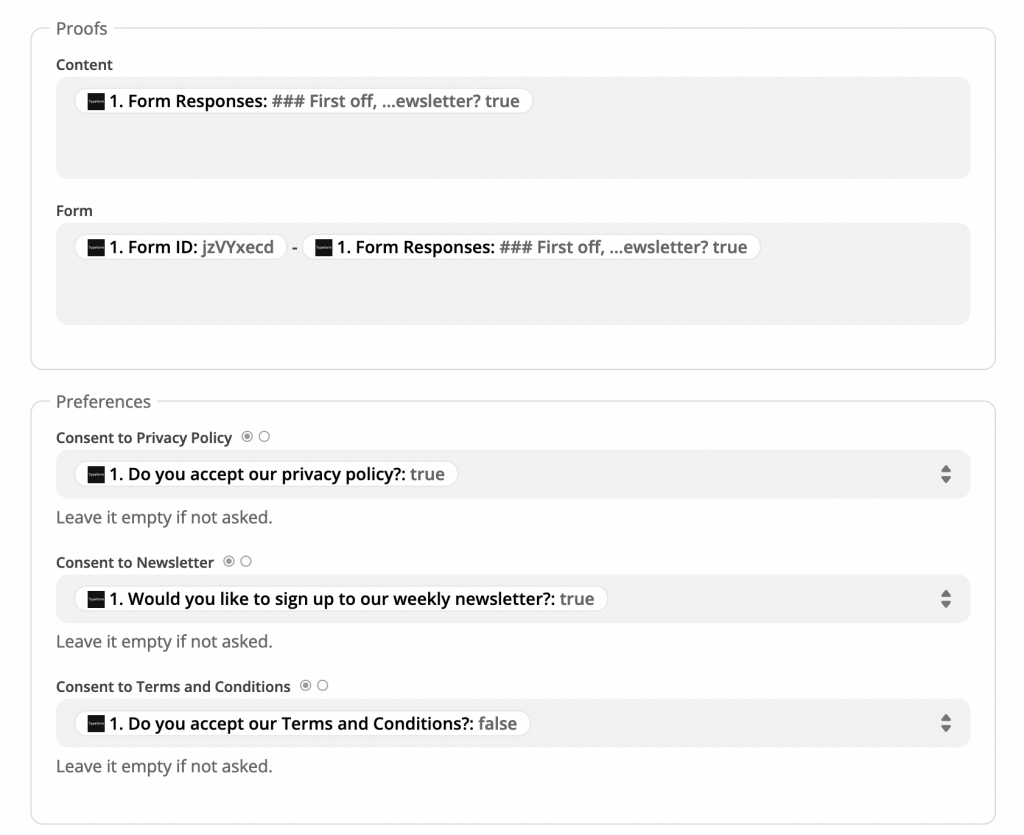 L'intégration de la Consent Solution à Zapier