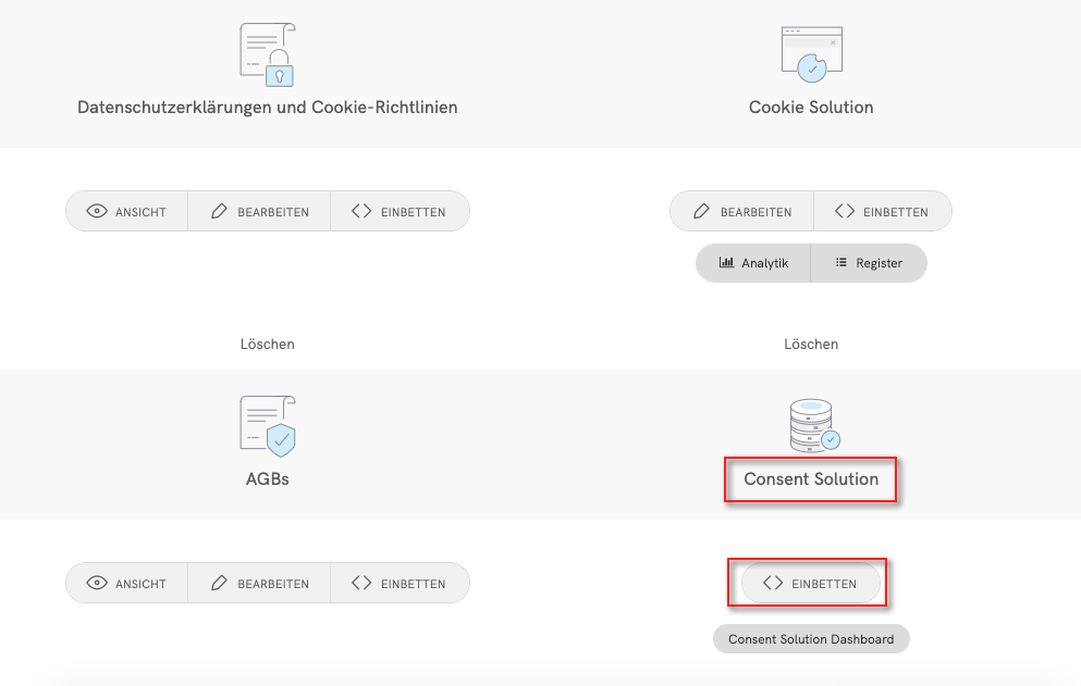 Consent Solution für Wix