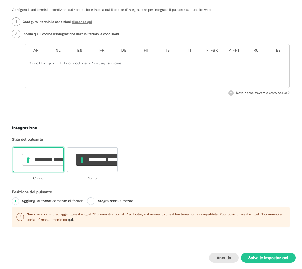 termini e condizioni
