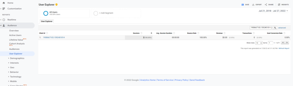 Client ID Google Analytics
