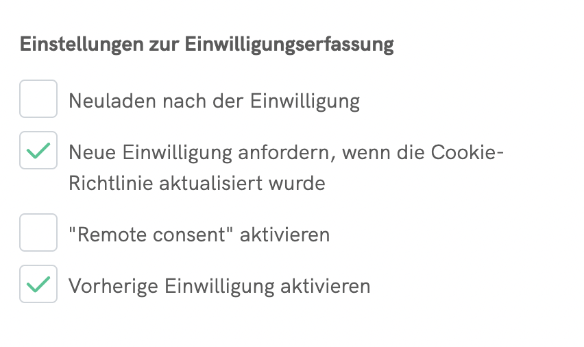 Einstellung-zur-Einwilligungserfassung dsgvo cookies