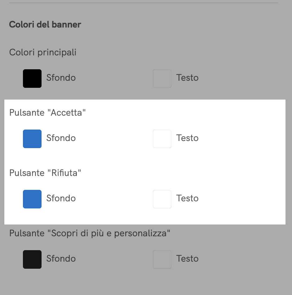personalizza i pulsanti