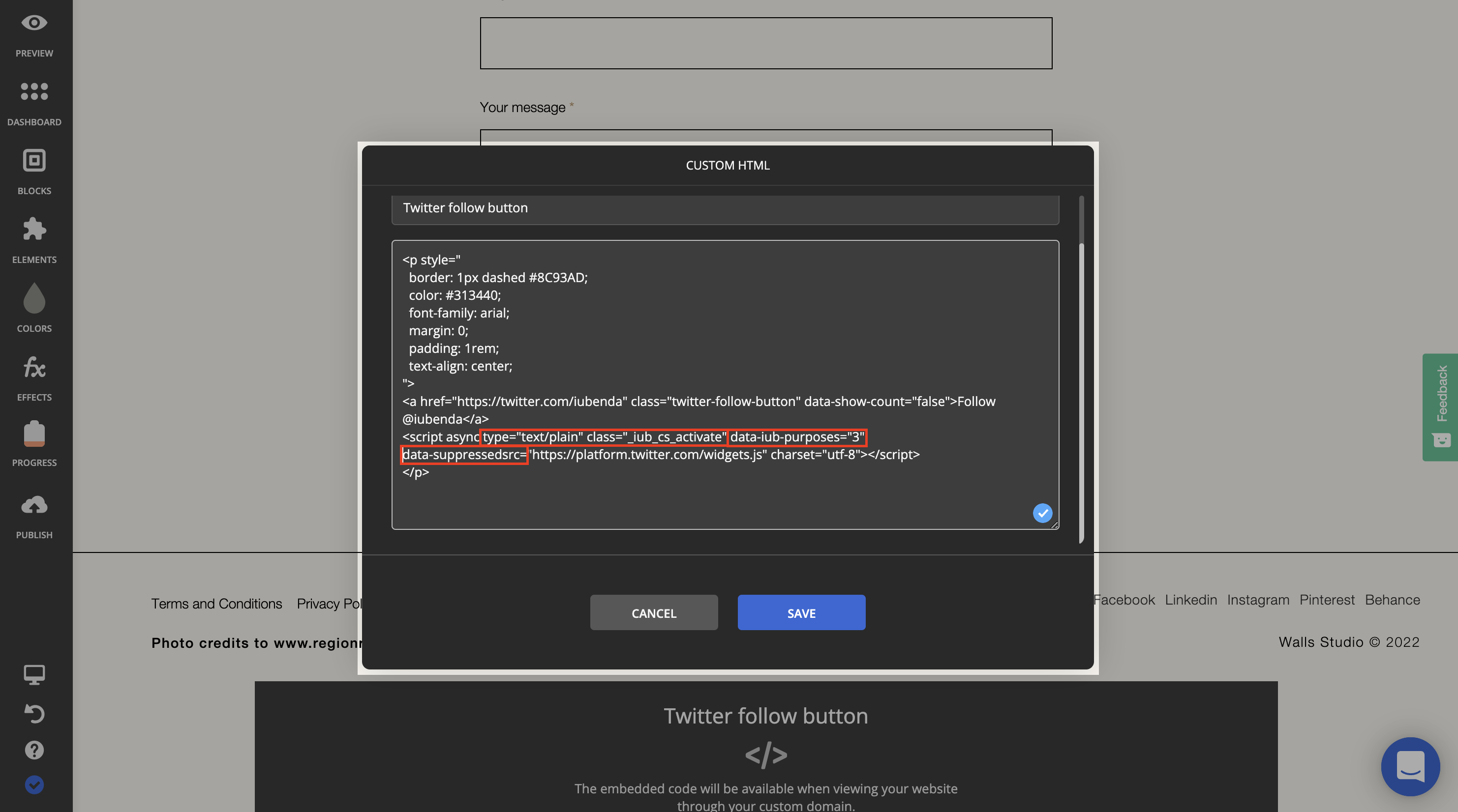 Prior blocking checkbox - Flow page