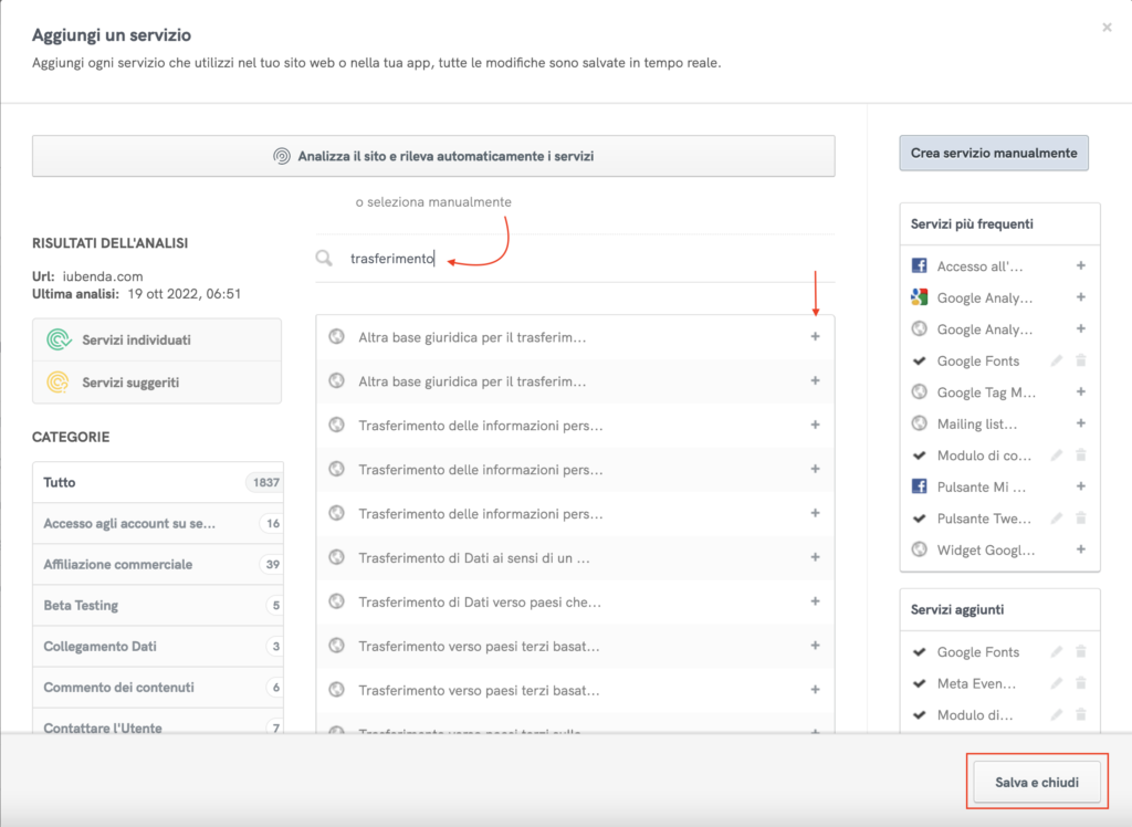 ue usa: aggiungere i trasferimenti dei dati con iubenda
