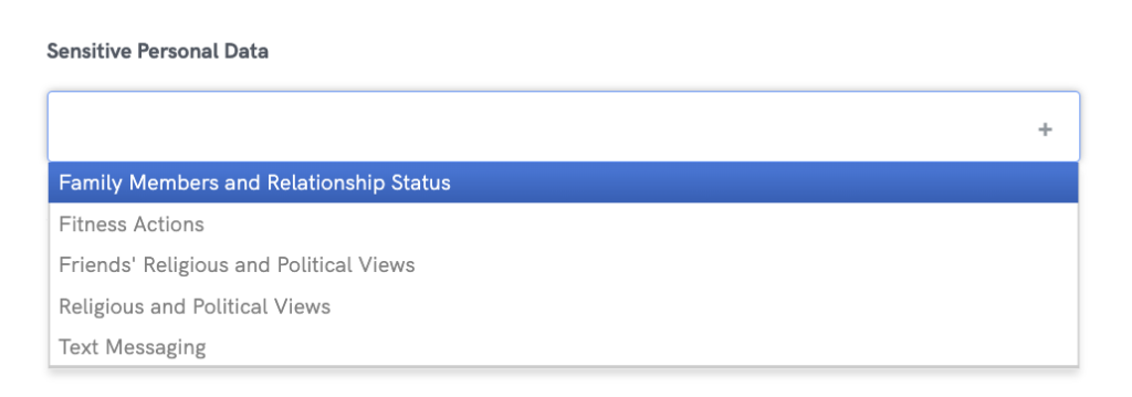Types de Données personnelles sensibles