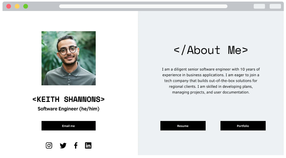 gratis portfolio website sjabloon