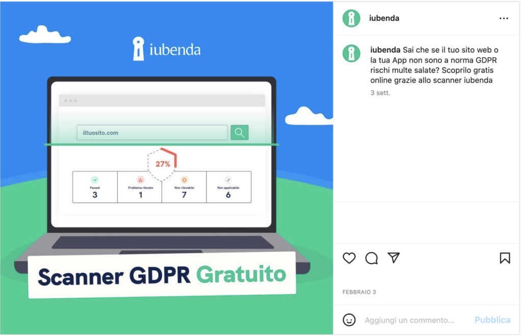 annonce photo - iubenda