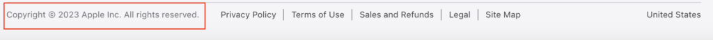 copyright disclaimer apple
